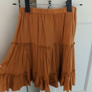 Mustard ruffle mini skirt
